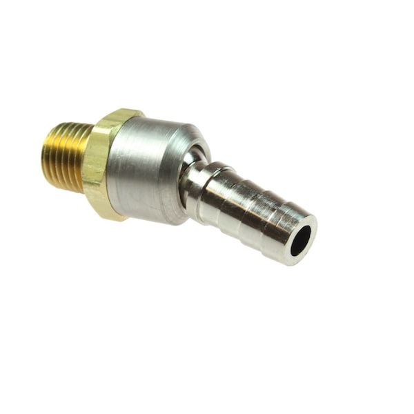 Ball Swivel Hose Barb 1/4" ID x 3/8" MPT